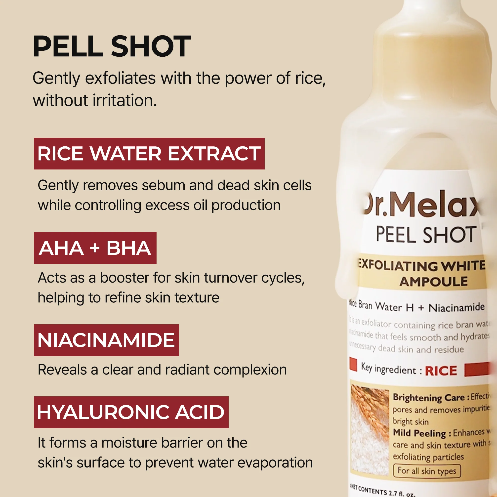 Ampolla de arroz blanco Peel Shot Glow - Image 6
