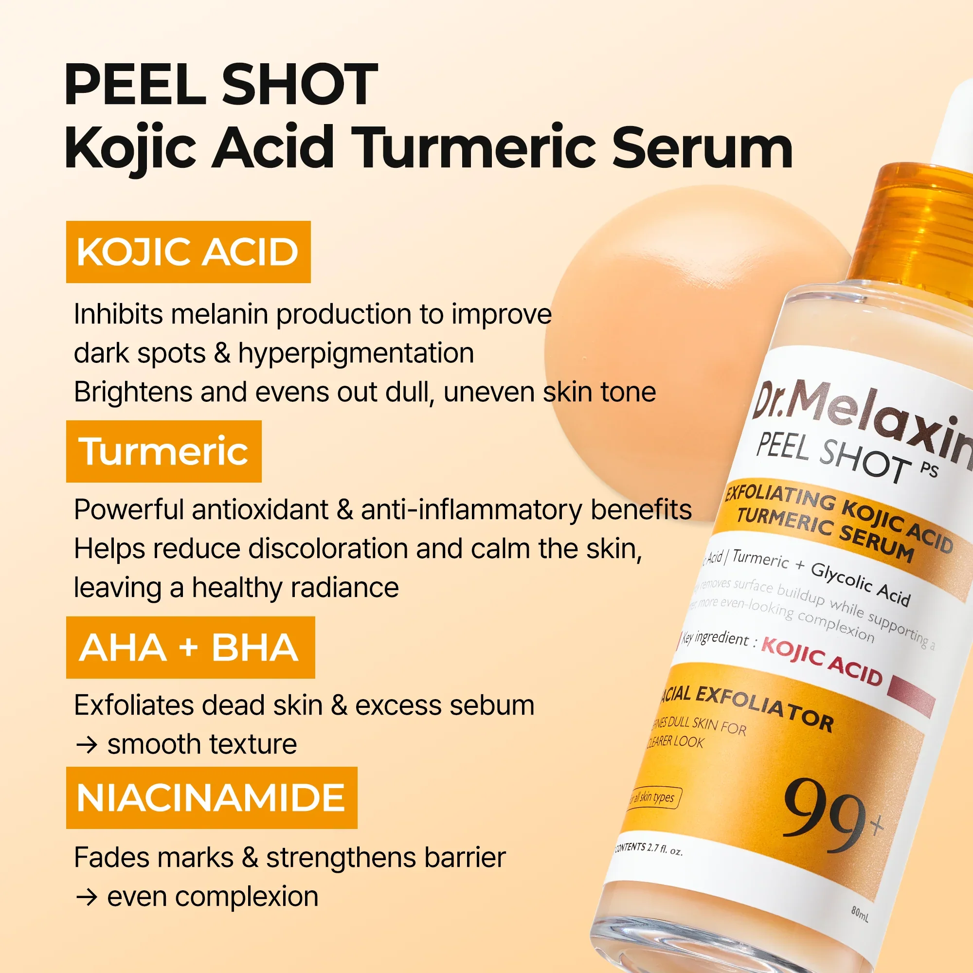 Suero de cúrcuma y ácido kójico Peel Shot - Image 5